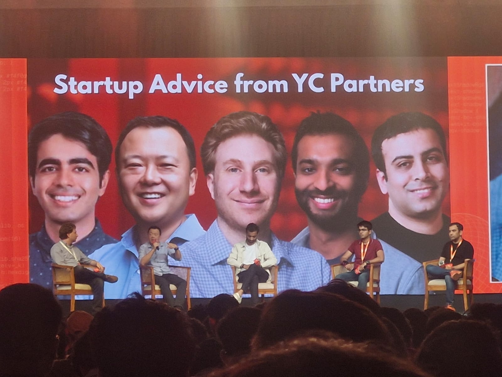 YC partners on stage at Startup School Bengaluru
